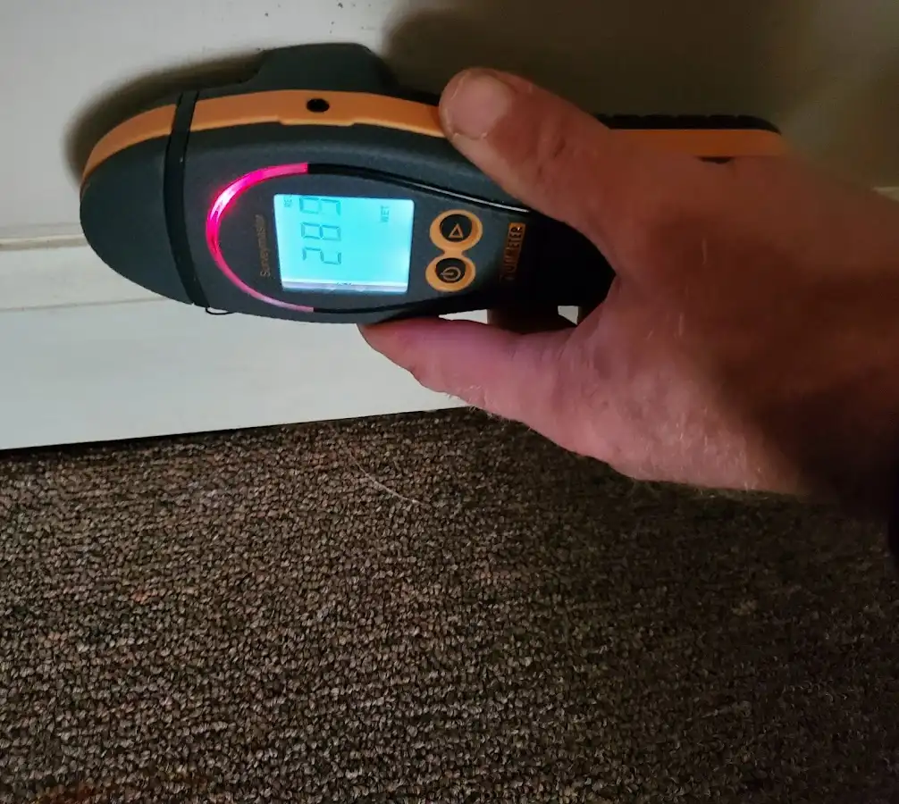 Moisture detection at baseboard during Mold Inspection & Testing in Moraga
